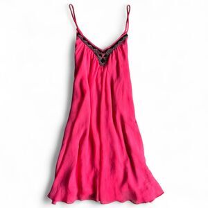 Express Women's Pink and Red beaded Dress